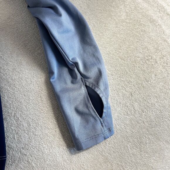 Victoria's Secret PINK Sz Medium Long Sleeve 1/2 Zip Pullover Light Blue/Navy - Picture 4 of 7